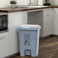 Poubelle à pédale en plastique écologique 15L/25L avec couvercles, structure autoportante, pour usage domestique, bureau, hôtel, conteneur de stockage extérieur