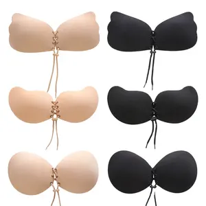 Women's mango-shaped breathable silicone bra Strapless push-up bonded bra