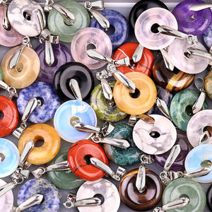 20mm ciambella di cristallo naturale semplice foro grande collana di cristallo ciondolo collana con ciondolo gioielli donna cristalli curativi gioielli - Product Image 6