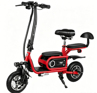 Vélo électrique portable et léger, mini, avec cadre en acier, batterie intégrée, moteur roue arrière 500W, batterie plomb-acide, pour adultes et enfants