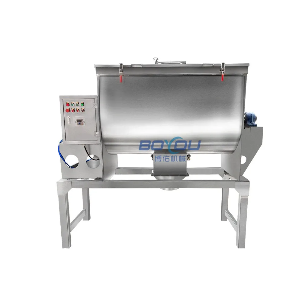 horizontal belt powder mixer to mix fine salt bicarbonate dye powder mixing machine