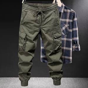 Pantalones <span class=keywords><strong>Cargo</strong></span> Casuales de Estilo Americano en Tendencia, Color Sólido, Tipo Jogger de Talle Medio con Cierre de Cremallera, Corte Recto Holgado, Tejido Ligero para Primavera - Product Image 6