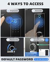 Caja Fuerte Biométrica con Huella Dactilar, Caja Fuerte Digital con Panel Táctil, Caja Fuerte de Seguridad para Dinero, Efectivo, Documentos, Hogar, Hotel