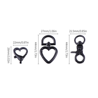 Kits de fabrication de porte-clés en métal avec boucle à ressort en forme de cœur de pêche, accessoires pour la fabrication de porte-clés, clip pour porte-clés, mousqueton pivotant, crochets à pression, fermoirs