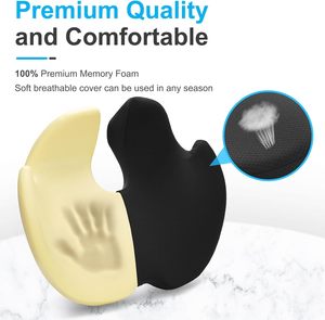 Coussin de siège de voiture en mousse à mémoire de forme pour soulager les douleurs sciatiques, dorsales et du coccyx, idéal pour la conduite, le bureau, le camion, <span class=keywords><strong>rehausseur</strong></span> de siège pour <span class=keywords><strong>adulte</strong></span> - Product Image 3