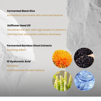 Crème hydratante éclaircissante et apaisante au riz noir naturel, marque privée OEM ODM, crème pour le visage à l'acide hyaluronique pour peaux sensibles