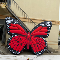 Ballon gonflable papillon bleu pour extérieur, jouet gonflable mural en forme de papillon de 6 couleurs différentes