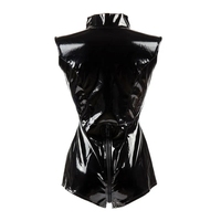 Combinaisons en latex sexy pour filles sous l'entrejambe Combinaison érotique en PVC pour femmes Catsuit en faux cuir Pôle Clubwear