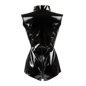 Seksi sıcak kızlar lateks Bodysuits aşağıda Crotchless bayan erotik Bodycon PVC tulum Faux deri Pole kutup Clubwear - Product Image 6