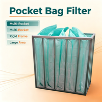 Filtre à sac personnalisé, filtre à poche, système de filtration HVAC, collecteur de poussière, filtre en fibre de verre, filtre à poche en polyester MERV11 13
