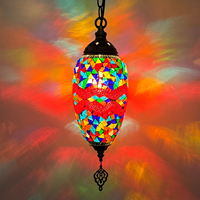 Luminaire LED en mosaïque turque exotique, fait main en fer et verre, couleur personnalisée pour bar, couloir, entrée, restaurant, club de luxe, décoration