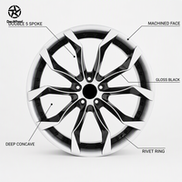 Jantes Dw Double 5 branches 19 20 21 22 pouces Noir brillant Concave profond Usiné Compatible Mercedes Benz OEM ODM Vente directe usine en gros