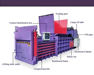 Prensa de Cartón Semiautomática Industrial, Prensa Hidráulica Horizontal para Papel y Botellas de Plástico - Product Image 1