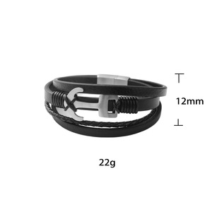 สร้อยข้อมือเหล็กไทเทเนียมสีดำทรงกลมของขวัญเครื่องประดับ 17023 - Product Image 5