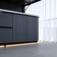 Vente en gros : Meuble de cuisine extérieur moderne en alliage d'aluminium, avec volets roulants, charnières, paniers de tiroir et tiroirs de cuisine pour barbecue, sans formaldéhyde