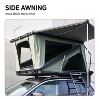 Tente de toit rigide 2-3 personnes, quatre saisons, pliable, imperméable, avec matelas, éclairage LED, ouverture automatique rapide et échelle