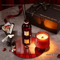 Coffret cadeau de bougies aromatiques à la rose en cire de soja artisanale de luxe, parfum d'ambiance noir, cadeau pour anniversaire, Saint-Valentin