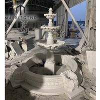 Fuente de mármol blanco PFM China, tamaño personalizado, exterior e interior, moderna