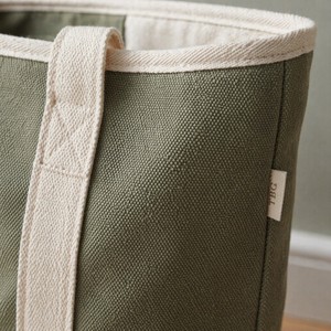 Eco Friendly <b>Canvas</b> <b>Tote</b> Bag Sustainable Cotton Oversized Reusable Grocery Shopping Beach Bag with inner Pocket for Women Daily - Product Image 4