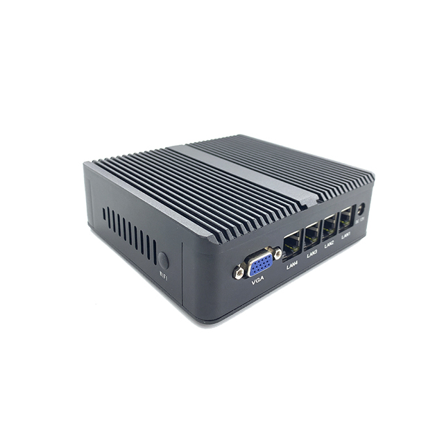 4 LAN Industrial Mini Fanless Pc with Mini Box Computer PCIe and Sim Card Socket for Win 10