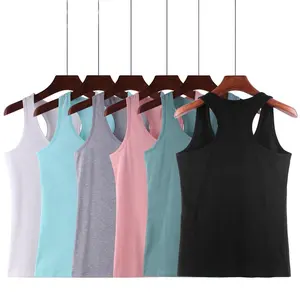 Camiseta de algodão para mulheres, blusa fitness com logotipo personalizado para academia, yoga e treino, roupa íntima feminina, regata de algodão para mulheres, roupa de treino atlética