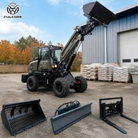 Chargeur sur roues FULCORE avec bras télescopique, support OEM/ODM, attache rapide hydraulique et capacité de déchargement élevée pour la construction