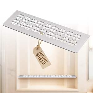 Étagère de rangement pour <span class=keywords><strong>douche</strong></span>, niche adaptée aux panneaux préfabriqués <span class=keywords><strong>Schluter</strong></span> Kerdi Board SN/-SNLT, finition brossée, acier inoxydable 304 - Product Image 1