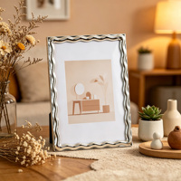 Nouveau Cadre Photo Luxe Léger en Métal Argenté et Verre 2026, 5*7 Pouces, Affichage Vertical et Horizontal, Directement du Fabricant