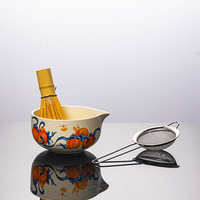 Bol à matcha en porcelaine rouge-Service à café et à thé écologique de style japonais de qualité alimentaire résistant à la chaleur pour le thé de l'après-midi
