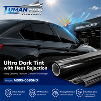 Película de Tinte Automotriz Tuman con Bloqueo Solar, Nano Cerámica y Carburo de Titanio, con Visión Clara y Protección de Privacidad para Especialistas en Tintado