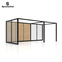 SpaceUnited Modern Style Furniture Transparent Glass and Aluminum Office Partitions