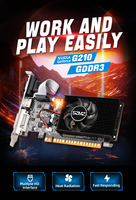 Carte graphique TISHRIC SZMZ G210 1GB DDR3 PCI-E X16 64 bits pour PC multimédia de bureau à domicile
