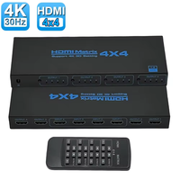 SYONG Matrice HDMI 4K 4x4 4 entrées 4 sorties Commutateur HDMI1.4 Boîte de séparation avec télécommande Prise en charge 4K 3D EDID pour ordinateur Moniteur CCTV