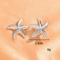 Nouvelles Boucles d'Oreilles Tendance Estivales Populaires Style Bohème Décontracté en Acrylique Étoile de Mer FS Unisexe pour Fête