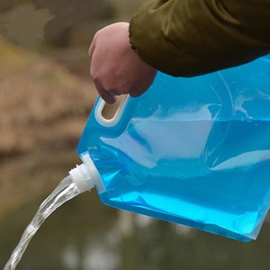 Foldable Hydration Bladder 5L Blue Transparent Plastic <b>Water</b> <b>Container</b> For Outdoor Cycling Travel Mountaineering - Product Image 5