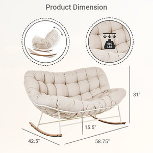 Muebles <span class=keywords><strong>de</strong></span> Hotel <span class=keywords><strong>Sillones</strong></span> Grandes <span class=keywords><strong>de</strong></span> Exterior Mecedora Colgante <span class=keywords><strong>de</strong></span> Huevo para Patio Juego <span class=keywords><strong>de</strong></span> Balcón Asiento Doble <span class=keywords><strong>de</strong></span> Acero Silla Mecedora <span class=keywords><strong>de</strong></span> Jardín - Product Image 6