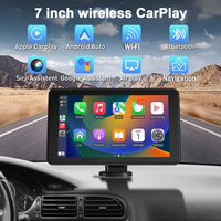 Moniteur CarPlay sans fil 2K de 7 pouces avec caméra BT portable ISDB-T Japon Android Auto Mirror Link 2.5D Caméra de tableau de bord TV Navigation