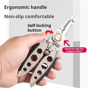 Outils spéciaux multifonctionnels pour électriciens <span class=keywords><strong>Pince</strong></span> <span class=keywords><strong>universelle</strong></span> à <span class=keywords><strong>sertir</strong></span> et à dénuder les fils d'acier Mesure métrique portable - Product Image 2