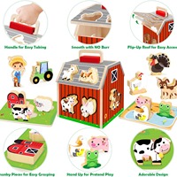 Jouets en bois à succès : Maison de ferme à assembler, jeu de blocs éducatifs Montessori, puzzle de scène pour enfants de 3 ans et plus, garçons et filles, certifié CE