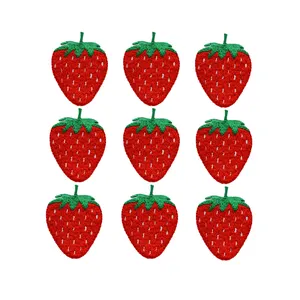 Custom Bulk Wholesale rubber pain relief detox foot iron on strawberry for clothing embroidery patches