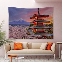Tapisserie murale en polyester imprimée paysage japonais personnalisée pour mariage, chambre à coucher, fête