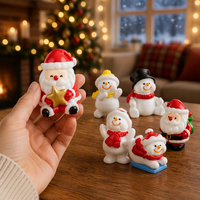 Figurines de Noël 3D en résine DIY, Bonhomme de neige, Père Noël, Décoration de gâteau, Scène d'hiver Kawaii, Décoration de table de fête, Pâte à modeler, Slime