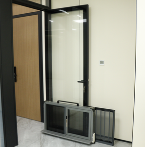 Slim Frame Thermal Break Aluminum Casement Door With Clear Insulated Glass For Office Room And Residential Villa Projects - Product Image 2
