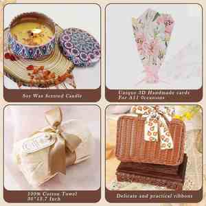 Low Price Custom Personalized Rattan Birthday Gift Basket for Her 2025 Unique Valentine's Day Gifts for Women - Product Image 3