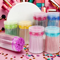 Brosse à cils jetable en silicone colorée, 50 pièces, pour mascara, extension de cils, nettoyage des traces, nylon scintillant – Vente chaude