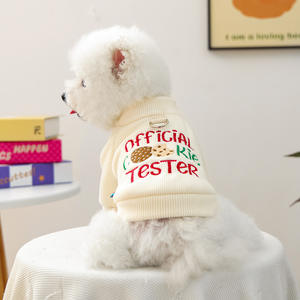 애완 동물 옷 가을 겨울 새로운 작은 품종 강아지 행복한 개 고양이 따뜻한 편안한 음식 테스터 수 놓은 크리스마스 까마귀 - Product Image 2