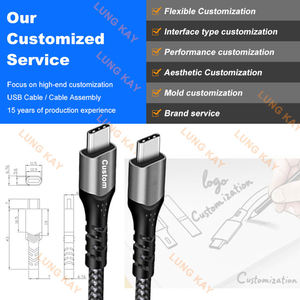 Cable USB 3.2 Gen 2x2 Tipo C a C LUNGKAY, 20 Gbps, Carga Rápida PD de 100 W, Cable Blindado con Trenzado de Nailon Personalizado para Laptop/Monitor - Product Image 4