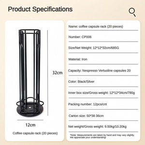 Nouveau support pour capsules de café <span class=keywords><strong>Nespresso</strong></span> VertuoLine, tour de rangement rotative à 20 emplacements - Idéal pour les stations de café à domicile et au bureau - Product Image 2