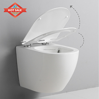 WC monobloc en céramique blanc au design moderne pour salle de bain, fixation murale