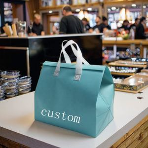 Thermal Food Delivery <b>Cooler</b> Bag Insulated Non Woven Tote for Cold Drink and Picnic Distribution with Aluminum Foil - Product Image 5